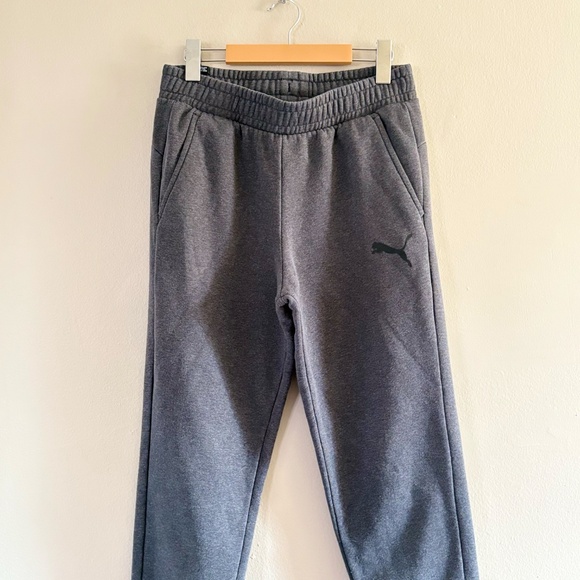 Puma Heather Grey Sweatpants with Logo & Cuffed Ankles - Picture 2 of 16